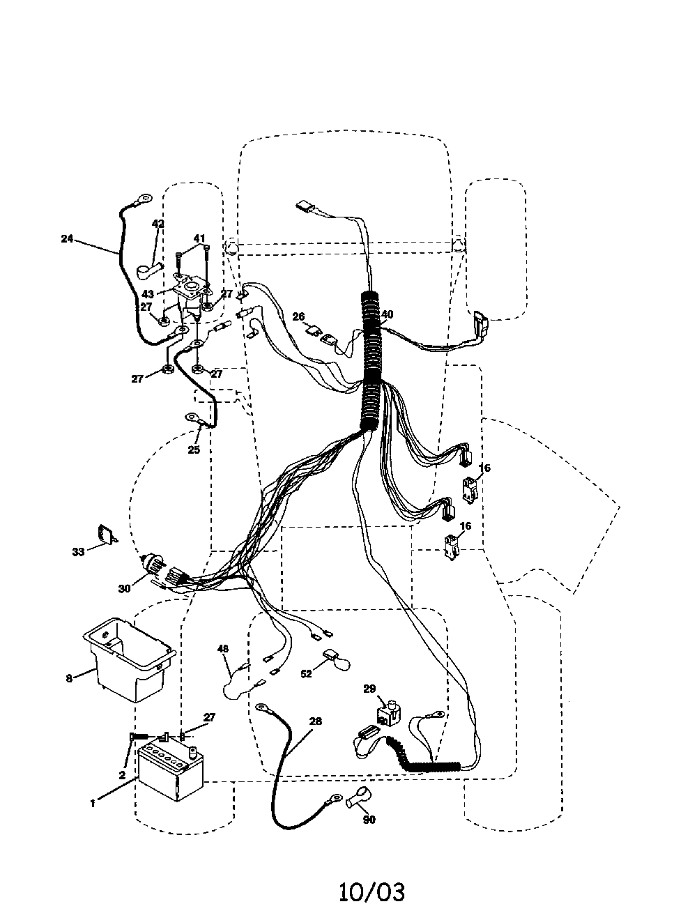 Electrical Diagram and Parts List for GE1138  Weed Eater Lawn Tractor
